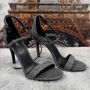 Michael Michael Kors heels glitter silver gray black women 8M NWOT